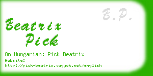 beatrix pick business card